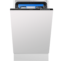 MLP08B Посудомоечная бытовая машина MAUNFELD MLP-08B/ Узкая, Тип установки: полновстраиваемая 45см Количество комплектов: 10 Управление: электронное с цифровым дисплеем "Cold White» Количество программ: 7 (автоматическая, интенсивная, стандартная, эко, 90