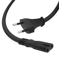 GCR-54296 GCR PRO Кабель питания черный, 5.0m, плоская вилка - C7, 2*0,5mm, медь