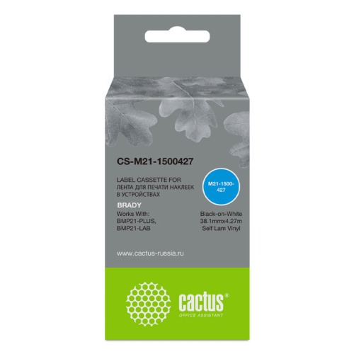 -/ Картридж ленточный Cactus CS-M21-1500427 черный для Brady BMP21-PLUS, BMP21-LAB