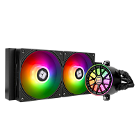 A-ELITE-BL-240-ARGB-V6 Система жидкостного охлаждения/ Water Cooling System Thermalright Aqua Elite 240 V6 (240mm, Black, ARGB/ Fans: 2x120mm, 70.84CFM, 29.8dBA, 2000RPM/ Pump height 53.5mm, 2800RPM, Rad thickness 27mm/ S: 1700, 1200, 1851, 115X, AM5, AM4