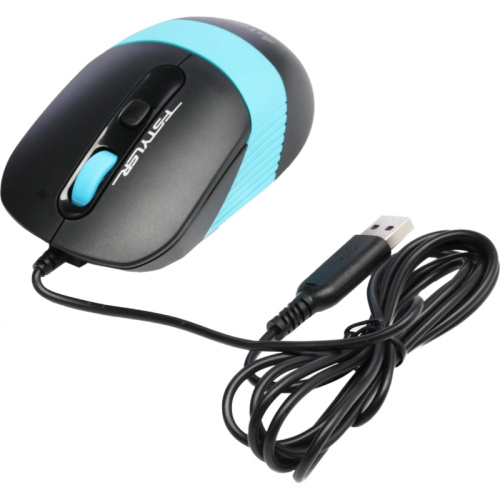 FM10BLUE Мышь A4Tech Fstyler FM10 черный/синий оптическая 1600dpi USB 4but (FM10 BLUE) фото 2 FM10BLUE Мышь A4Tech Fstyler FM10 черный/синий оптическая 1600dpi USB 4but (FM10 BLUE) фото 2