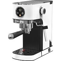KCM1003EW Кофеварка KORTING/ Кофеварка KORTING, рожковая, отдельностоящая, давление 20 бар, сенсорное управление, объем резервуара для воды 1.2 л, защита от перегрева, таймер, подогрев чашек, вспениватель молока, цвет белый