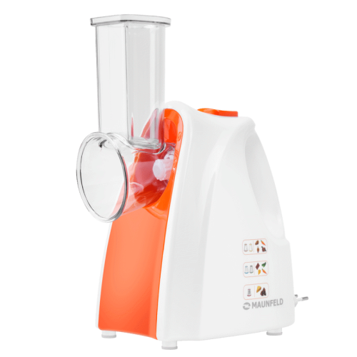 MF-1031OR Овощерезка MAUNFELD/ Овощерезка, 150 Вт, 5 насадок, белый/оранжевый