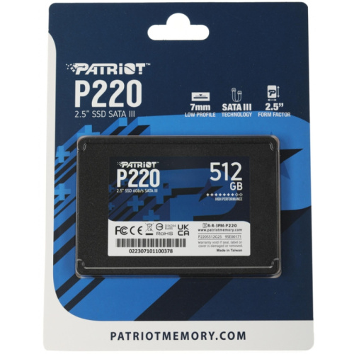 P220S512G25 Твердотельный накопитель Patriot SATA-III 512GB P220S512G25 P220 2.5" [P220S512G25] фото 5
