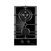 Варочная поверхность Kuppersberg/ Варочная поверхность Kuppersberg, газ, High-Tech, 30 см, 2 конфорки, автоматический электроподжиг, газ-контроль, форсунки под сжиженый газ, SABAF конфорки, WOK конфорка, чугунные решетки, цвет черный, цвет фурнитуры черны