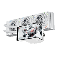 W-VISION-TURBO-WH-360-ARGB Водяное охлаждение для процессора/ Water Cooling System Thermalright Wonder Vision 360 Turbo (360mm, LED, White, ARGB/ Fans: 3x120mm, 120.38CFM, 44.7dBA, 3000RPM/ Pump height 107mm, 6400RPM, Rad thickness 27mm/ S: 1700, 1200, 18