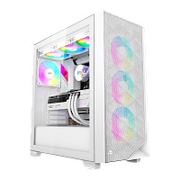 C3D510WHARGB Корпус без блока питания/ Case PCCooler C3D510 WH ARGB, Midi-Tower, TG, Mesh, 3x120mm ARGB, 2xUSB-A 3.0, E-ATX, ATX, mATX, mITX White