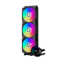 DA360V2ARGBBK Система охлаждения/ Water Cooling System PCCooler DA360 V2 ARGB BK (300W, 360mm, Black, ARGB/ Fans: 3x120mm, 80.74FM, 36.5dBA, 2000RPM/ Pump height 54.3mm, 15dBA, 2600RPM, Rad thickness 27mm/ S: 1851, 1700, 1200, 115X, AM5, AM4)