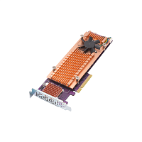 QM2-4P-384 Плата расширения/ QNAP QM2-4P-384 Quad M.2 PCIe NVMe SSD expansion card; supports up to four M.2 2280 formfactor M.2 PCIe (Gen3 x4) SSDs; PCIe Gen3 x8 host interface; Low-profile bracket pre-loaded, Low-profile flat and Full-height are bundled