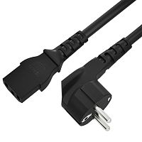 GCR-55094 GCR PRO Кабель питания PROF 10.0m, евровилка угловая Schuko - С13, 3*1,5mm, медь, GCR-55094