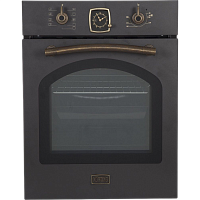 OKB4941CRN Встраиваемый духовой шкаф Korting/ Calabria, 59.6 х 45 x 55 см, Духовой шкаф в ретро-дизайне, ширина 45 см, аналоговые часы в классическом стиле Frank Muller, таймера с функцией отключения, 9 режимов нагрева, объем духовки 45 л, телескопические