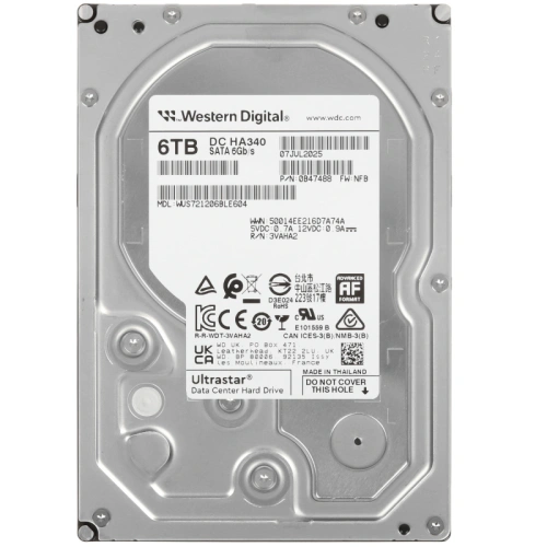 WUS721206BLE604 Жесткий диск серверный Western Digital SATA-III 6TB 0B47488 WUS721206BLE604 Ultrastar DC HA340 фото 3 WUS721206BLE604 Жесткий диск серверный Western Digital SATA-III 6TB 0B47488 WUS721206BLE604 Ultrastar DC HA340 фото 3