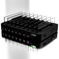 GCR-8PAUSB GCR Сетевая зарядка на 8 USB портов, черная