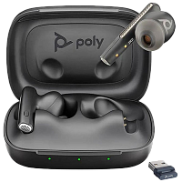 7Y8H3AA Гарнитура беспроводная/ Poly Voyager Free 60 UC Carbon Black Earbuds, BT700 USB A adapter, Basic Charge Case