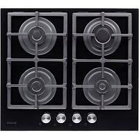 Встраиваемая варочная панель Graude/ Газ, 60 см, 4 конфорки, механическое управление, черный цвет