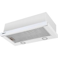 Flat60GlassWhite ВЫТЯЖКА HOMSair Flat 60 White/ встраиваемая, колыбельное управление, 2 скорости, 520 м3/ч, до 20 м2, 45 дБ, угольный фильтр CF110 - 1 шт, ШхВхД: 600х176х280 мм, белый цвет