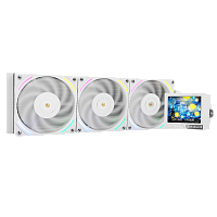 M-VISION-360-WH-ARGB Водяное охлаждение для процессора/ Water Cooling System Thermalright Mjolnir Vision 360 (360mm, LED, White, ARGB/ Fans: 3x120mm, 69CFM, 27dBA, 2150RPM/ Pump height 65mm, Rad thickness 27mm/ S: 1700, 1200, 1851, 115X, 2011, 2066, AM5,