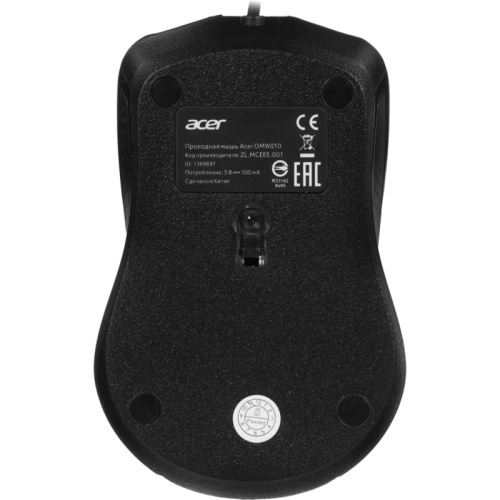 ZL.MCEEE.001 Мышь Acer OMW010 черный оптическая 1200dpi USB 3but (ZL.MCEEE.001) фото 5