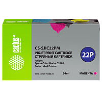 -/ Картридж струйный Cactus CS-SJIC22PM C33S020603 пурпурный (34мл) для Epson ColorWorks C3500