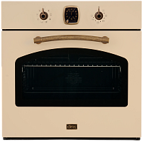 OKB481CRB Встраиваемый духовой шкаф Korting/ Retro Calabria, 59.8 х 59.5 x 56 см, 8 режимов нагрева, гриль, таймер, телескопические направляющие, слоновая кость+бронза
