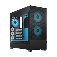 FD-C-POR1A-02 Корпус ПК без блока питания/ Case Fractal Design Pop Air RGB Cyan Core TG Clear Tint, Midi-Tower, 3x120mm RGB, 2xUSB-A 3.2 ATX, mATX, mITX Black/Cyan