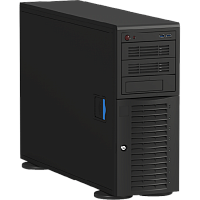CS-W45-02P Серверный корпус/ 4U/Tower Workstation, Mini ITX, Micro ATX, ATX, E ATX MB support, 8xFHFL exp slot (4 double-width GPU), 8x3.5''HS SATA/SAS, 12Gb/s BP, 3x5.25" Bays, 4x80mm (Middle) + 1x92mm (Rear)+2x80mm (Outer) PWM Fans, 1200Wt Single PSU, N