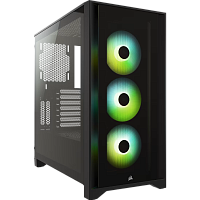 CC-9011204-WW Корпус без блока питания/ Case Corsair iCUE 4000X RGB, Midi-Tower, TG, 3x120mm RGB, 1xUSB-A 3.2, 1xUSB 3.2 Type-C, E-ATX, ATX, mATX, mITX Black