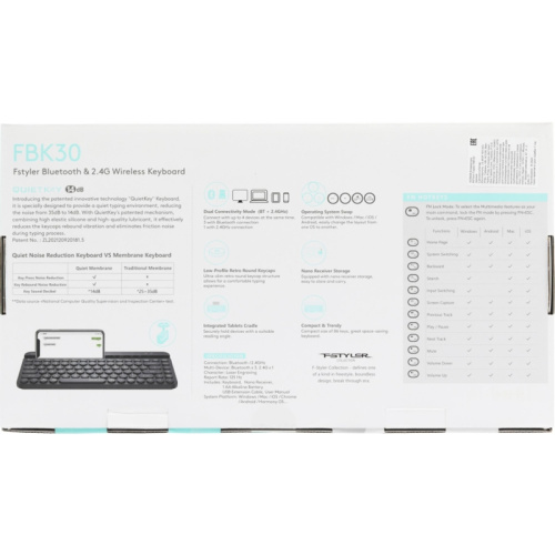 FBK30BLACK Клавиатура A4Tech Fstyler FBK30 черный USB беспроводная BT/Radio slim Multimedia (FBK30 BLACK) фото 24 FBK30BLACK Клавиатура A4Tech Fstyler FBK30 черный USB беспроводная BT/Radio slim Multimedia (FBK30 BLACK) фото 24