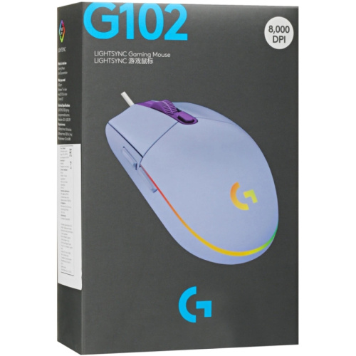 910-005857 Мышь Logitech G102 LightSync сиреневый оптическая 8000dpi USB 6but (910-005857) фото 8 910-005857 Мышь Logitech G102 LightSync сиреневый оптическая 8000dpi USB 6but (910-005857) фото 8