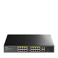 FS1018PS1 Коммутатор/ 16-Port 10/100M PSE RJ-45 +2 Gigabit RJ- 45 +1SFP Port with 16 POE Ports Switch with Built-in power supply, support 16-port IEEE 802.3at PoE+ Injector,Rack-mountable Steel case, 200W Internal