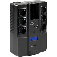 SKAT-UPS800-AID-IN-1x9 8935 SKAT-UPS 800-AID-IN-1x9 ИБП 220В 480Вт дисплей 1АКБ 9Ач внутр. меандр. стаб-я напр-я. 6 вых