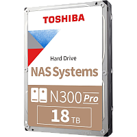 HDWG51JXZSTB Жесткий диск/ HDD Toshiba N300 NAS PRO SATA3 3.5" 18TB 7200 512Mb 6Gb/s 1 year warranty (replacement ST18000NT001, WD181KFGX)