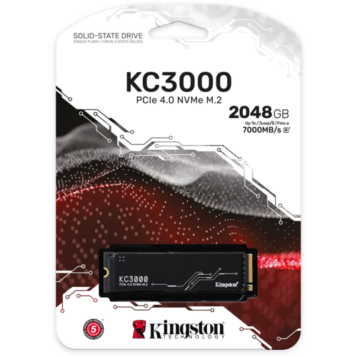 SKC3000D/2048G Твердотельный накопитель/ Kingston SSD KC3000, 2048GB, M.2(22x80mm), NVMe, PCIe 4.0 x4, 3D TLC, R/W 7000/7000MB/s, IOPs 1 000 000/1 000 000, DRAM buffer 2048MB, TBW 1600, DWPD 0.71, with Heat Spreader (60 мес) фото 3