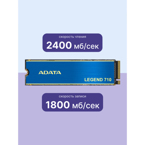 ALEG-710-1TCS Твердотельный накопитель/ ADATA SSD LEGEND 710, 1024GB, M.2(22x80mm), NVMe 1.4, PCIe 3.0 x4, 3D NAND, R/W 2400/1800MB/s, IOPs 180 000/150 000, TBW 260, DWPD 0.23, with Heat Sink (3 года) фото 3 ALEG-710-1TCS Твердотельный накопитель/ ADATA SSD LEGEND 710, 1024GB, M.2(22x80mm), NVMe 1.4, PCIe 3.0 x4, 3D NAND, R/W 2400/1800MB/s, IOPs 180 000/150 000, TBW 260, DWPD 0.23, with Heat Sink (3 года) фото 3