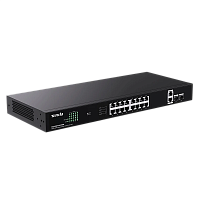 TEG1120P-16-250W Коммутатор/ Tenda TEG1120P-16-250W Коммутатор неуправляемый PoE, 18 портов, 18x1 Гбит/с, PoE 16х30 Вт (до 250Вт), SFP 2x1 Гбит/с, установка в стойку