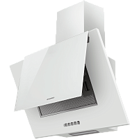 Wind60AWhite ВЫТЯЖКА MAUNFELD/ Наклонная, 60см, 700м3, 3 скорости, фасад выполнен из металла с крышкой из закаленного стекла, цвет: белый