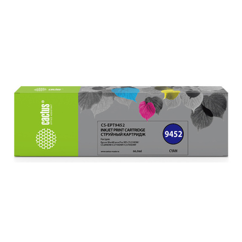 -/ Картридж струйный Cactus CS-EPT9452 T9452 голубой (66мл) для Epson WF-C5290DW/C5790DW фото 2