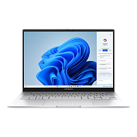 90NB14W2-M013J0 Ноутбук/ ASUS UX3405CA-PP733 14"(2880x1800 OLED 16:10)/Intel Core Ultra 9 285H(3.7Ghz)/32768Mb/1024SSDGb/noDVD/Int:Intel Arc graphics/Cam/BT/WiFi/75WHr/war 1y/Foggy Silver/DOS + алюм корп; +чехол; NumberPad