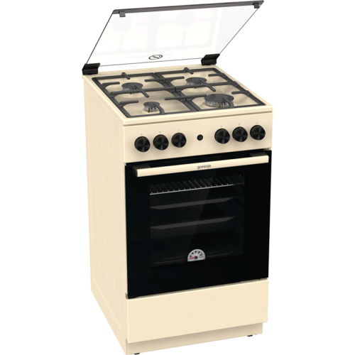 GG5A21BEF Плита GORENJE/ Газовая плита, 50 см, 4 конфорки, бежевый фото 2
