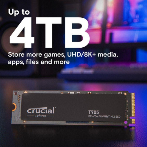 CT1000T705SSD3 Твердотельный накопитель Crucial T705 1TB PCIe Gen5 NVMe M.2 SSD CT1000T705SSD3 фото 3