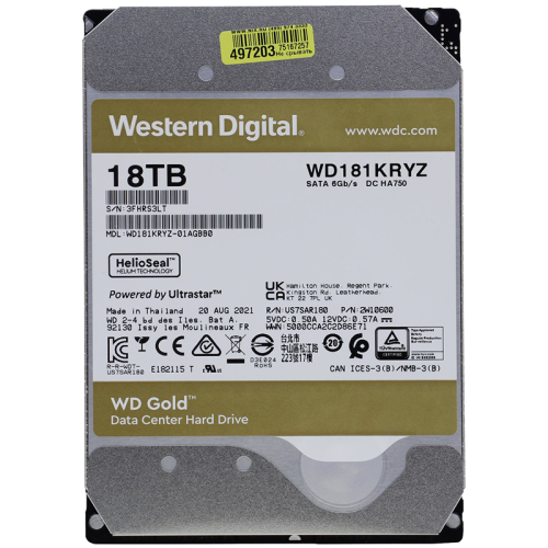 WD181KRYZ Жесткий диск/ HDD WD SATA3 18Tb Gold 7200 512mb 1 year warranty фото 2