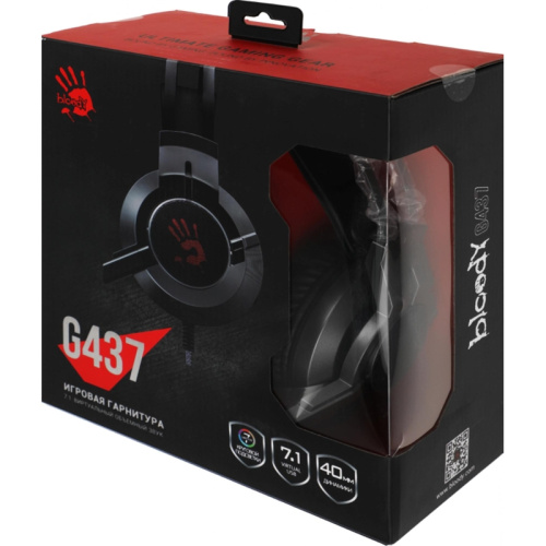 G437 Наушники с микрофоном A4Tech Bloody G437 черный 1.8м мониторные оголовье (G437) фото 2 G437 Наушники с микрофоном A4Tech Bloody G437 черный 1.8м мониторные оголовье (G437) фото 2