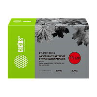 -/ Картридж струйный Cactus CS-PFI120BK черный (130мл) для Canon imagePROGRAF TM-200/TM-205/TM-300/TM-3