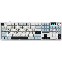 6978080503930 Игровая клавиатура/ Беспроводная механическая клавиатура AULA F108 Pro Бело-голубо-тёмно-пурпурный зеленые Reaper свитчи (Bluetooth, 2.4 Гц)