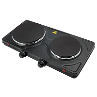 SEHE.232B Электрическая плитка MAUNFELD/ Электрическая чугунная плитка,мощность 1950 Вт.,управление механическое, 2 комфорки,5 уровней мощности,цвет черный