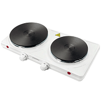 SEHE.232W Электрическая плитка MAUNFELD/ Электрическая чугунная плитка,мощность 1950 Вт.,управление механическое, 2 комфорки,5 уровней мощности,цвет белый