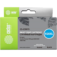 CS-CD975 -/ Картридж струйный Cactus CS-CD975 №920XL черный (56.6мл) для HP DJ 6000/6500/7000/7500