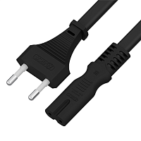GCR-54267 GCR PRO Кабель питания черный, 1.5m, плоская вилка - C7, 2*0,75mm, медь