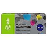 CS-EPT05A200 -/ Картридж струйный Cactus CS-EPT05A200 T05A2 голубой (215мл) для Epson WorkForce Pro WF-C878/C879