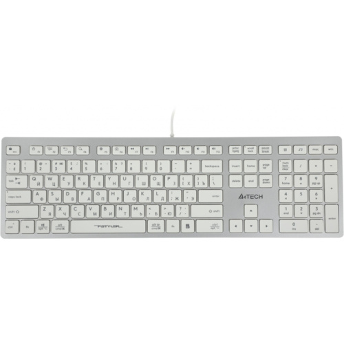 FX50WHITE Клавиатура A4Tech Fstyler FX50 белый USB slim Multimedia (FX50 WHITE)